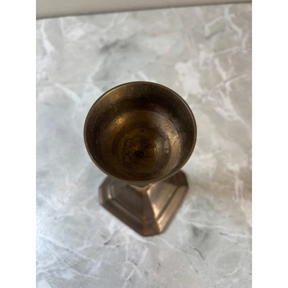 Solid Brass Candlestick Holder Home Decor Table Centerpiece Antique Vintage - Picture 3 of 7